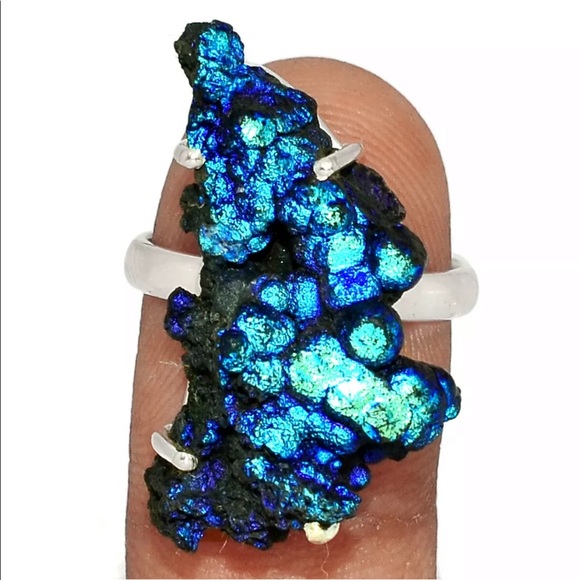 Striking Rare titanium grape chalcedony rings size 8 1/2, 9, 9 1/2 - Picture 2 of 8